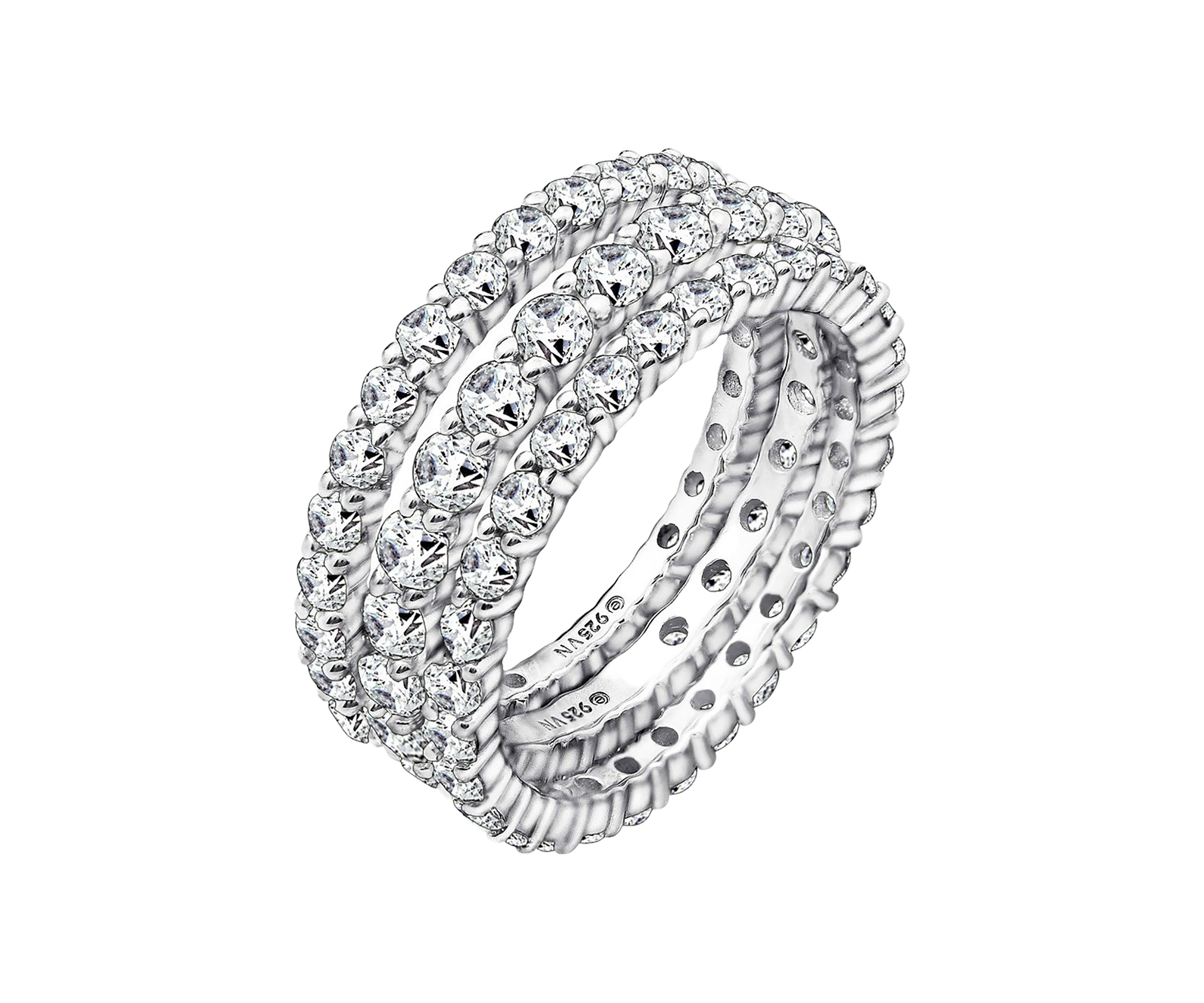 4.24 ct. t.w. Cubic Zirconia Set of 3 Eternity Band Ring