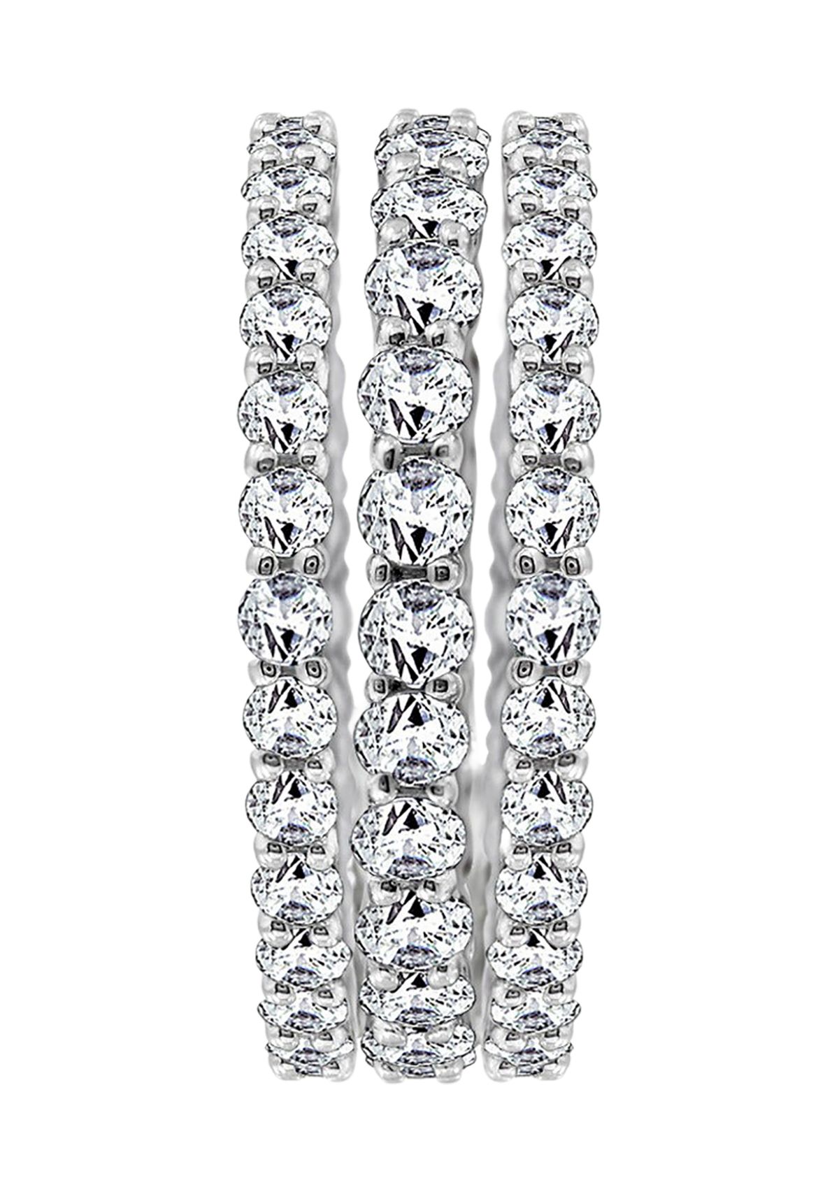 4.24 ct. t.w. Cubic Zirconia Set of 3 Eternity Band Ring