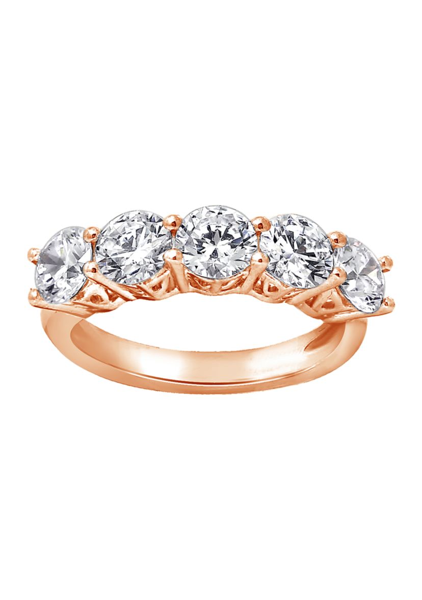  2 ct. t.w. Round Cut Cubic Zirconia 5-Stone Ring 