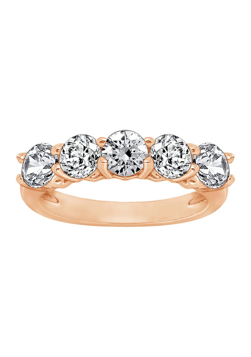 3 ct. t.w. Round Cut Cubic Zirconia 5-Stone Ring