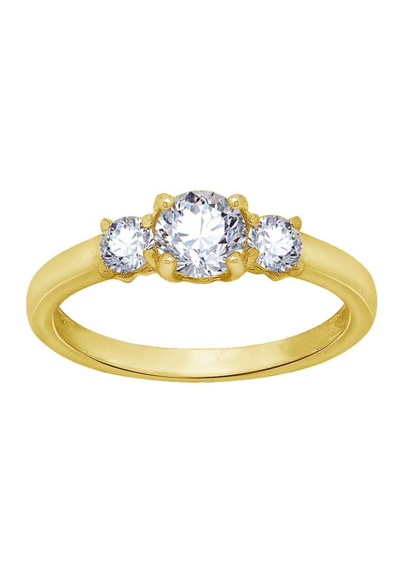 1 ct. t.w. Round Cut Cubic Zirconia 3-Stone Ring
