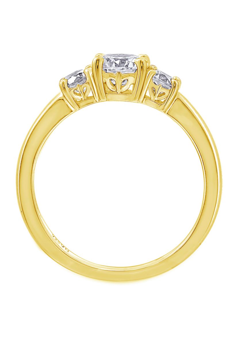 1 ct. t.w. Round Cut Cubic Zirconia 3-Stone Ring