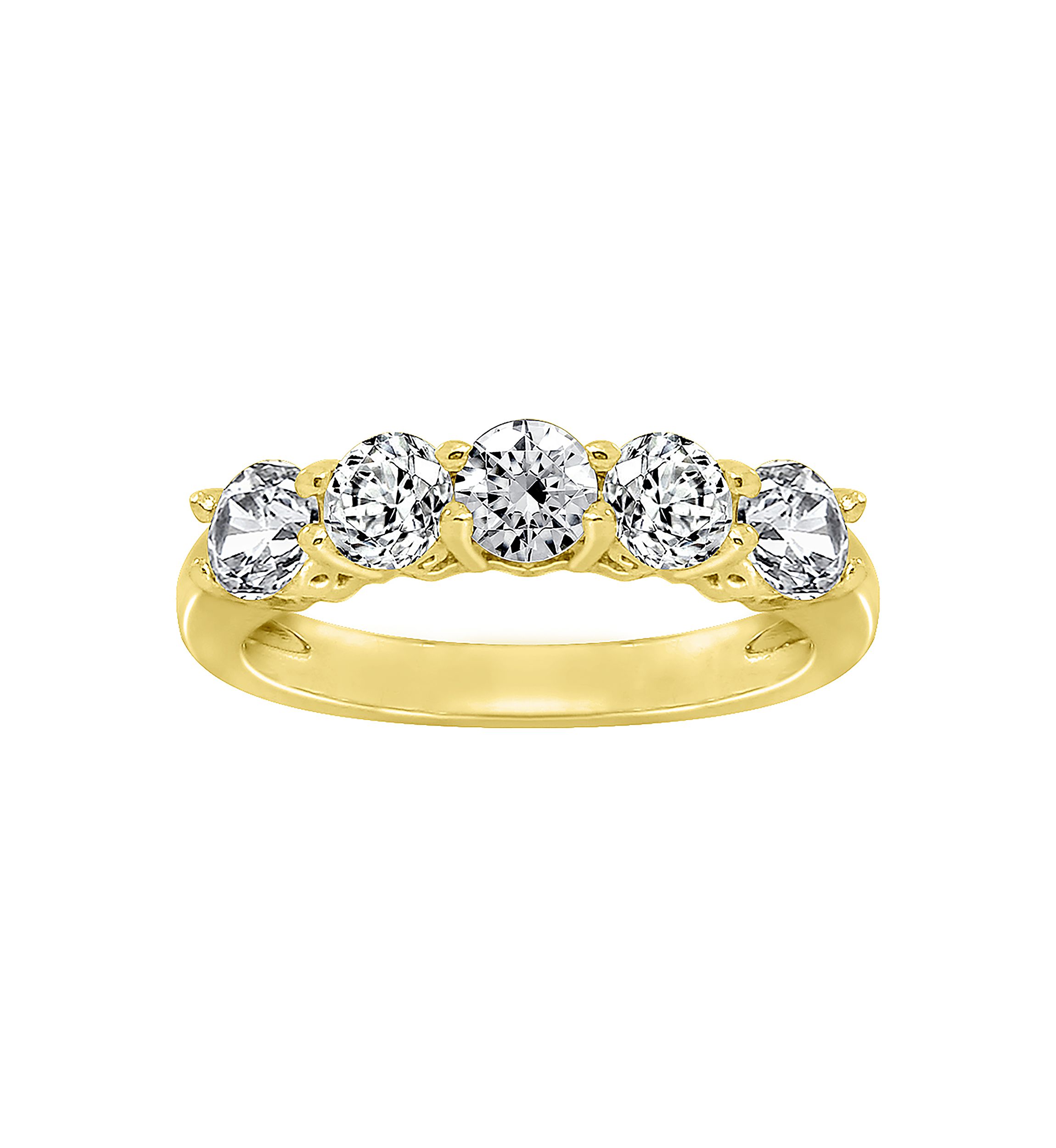  1 ct. t.w.  Round Cut Cubic Zirconia 5-Stone Ring