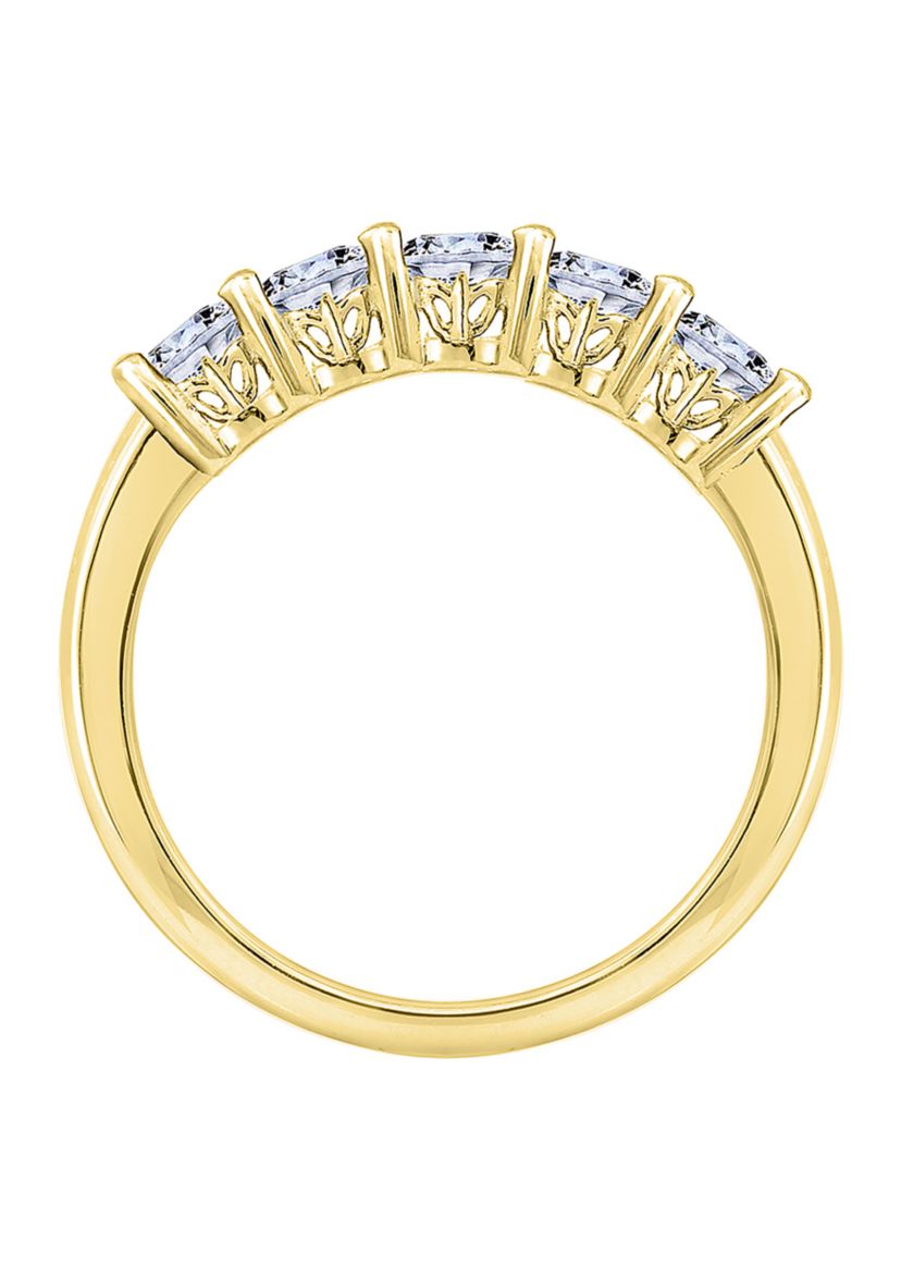  1 ct. t.w.  Round Cut Cubic Zirconia 5-Stone Ring