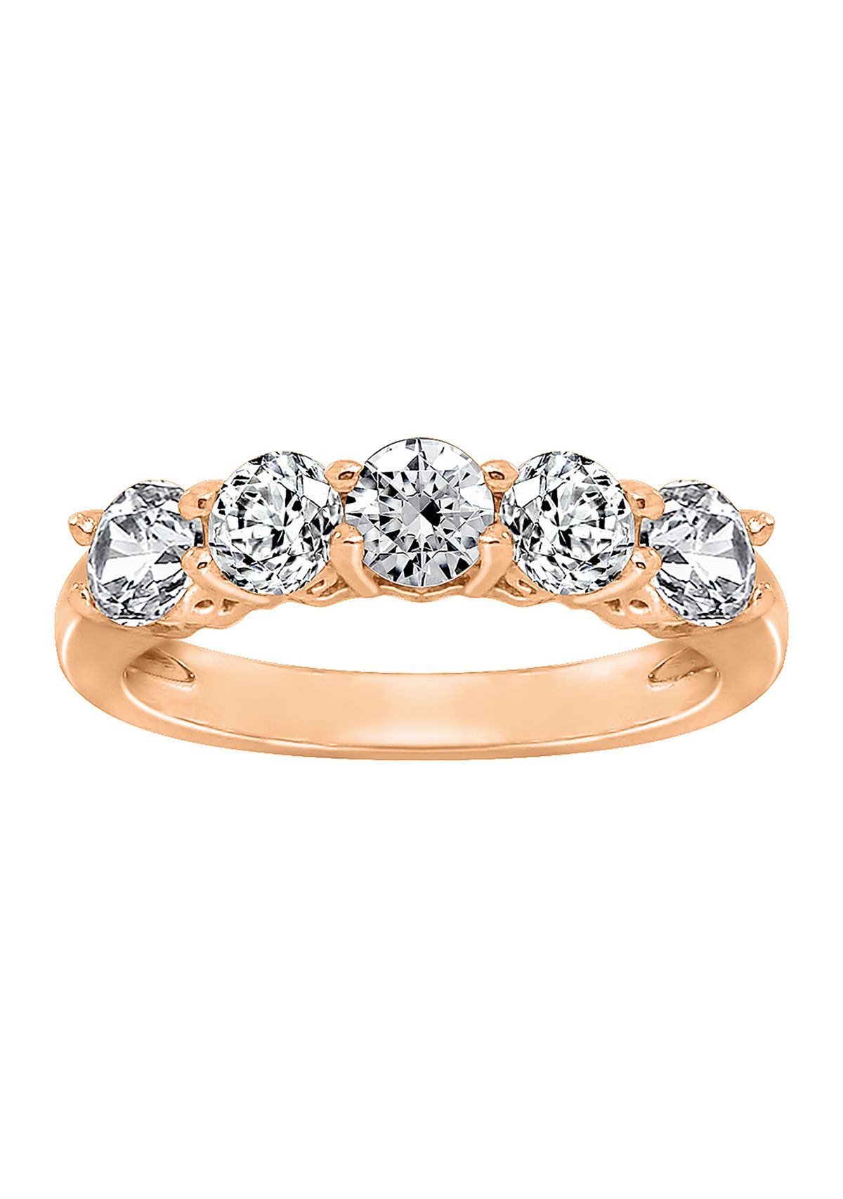  1 ct. t.w. Round Cut Cubic Zirconia 5-Stone Ring