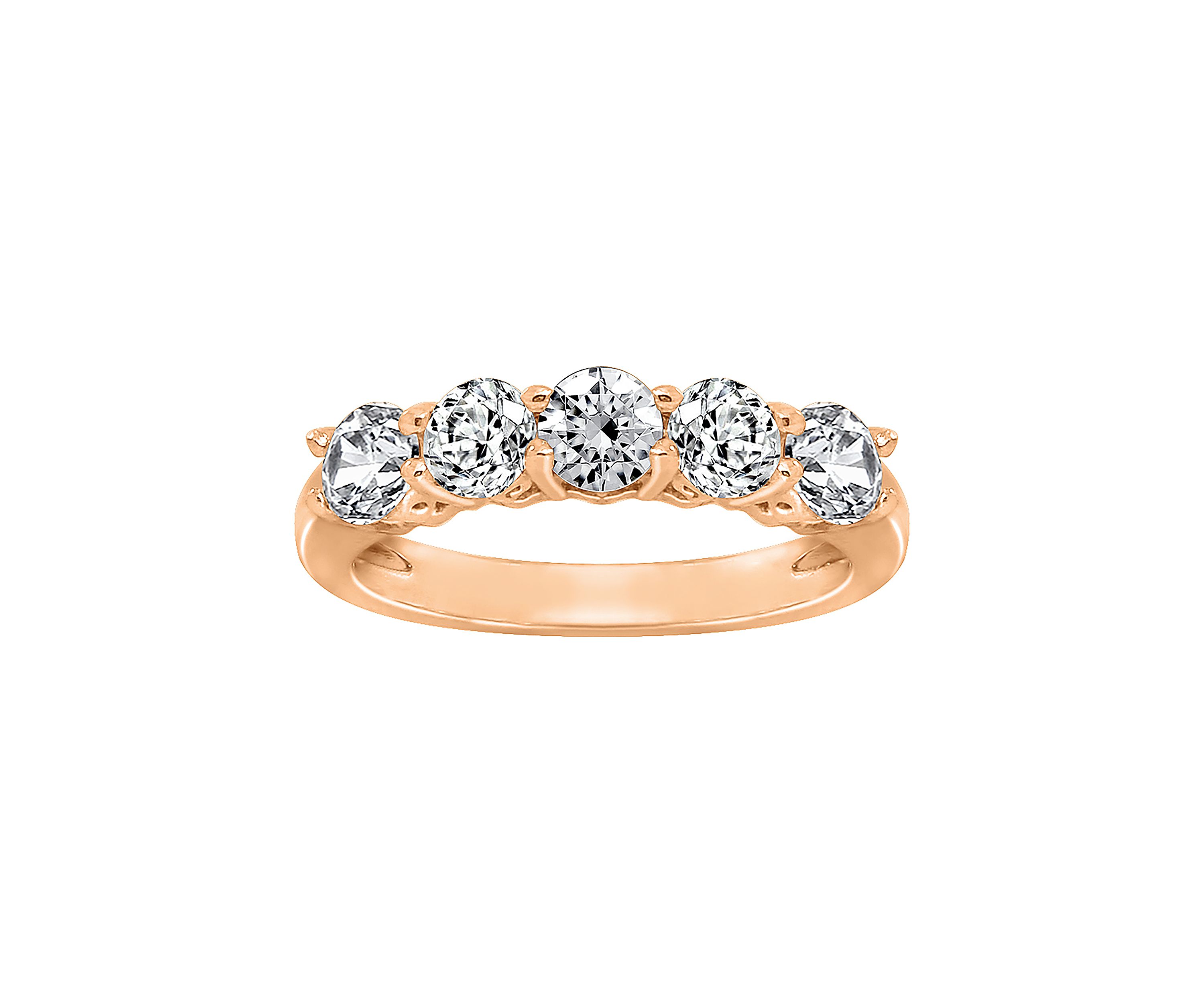  1 ct. t.w. Round Cut Cubic Zirconia 5-Stone Ring