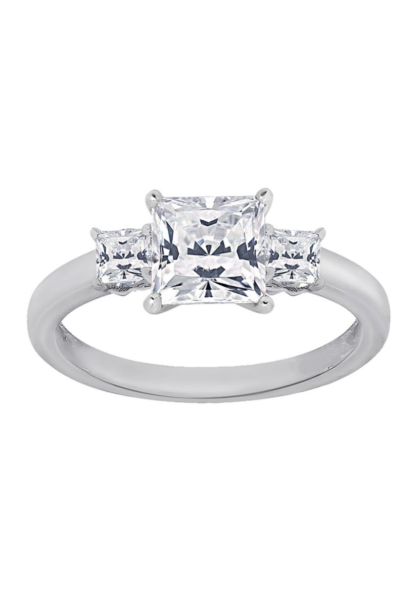 1 ct. t.w. Princess Cut Cubic Zirconia 3-Stone Ring