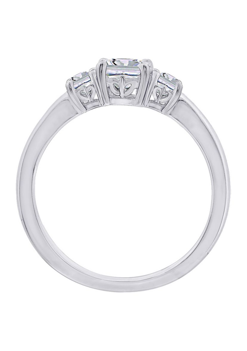 1 ct. t.w. Princess Cut Cubic Zirconia 3-Stone Ring