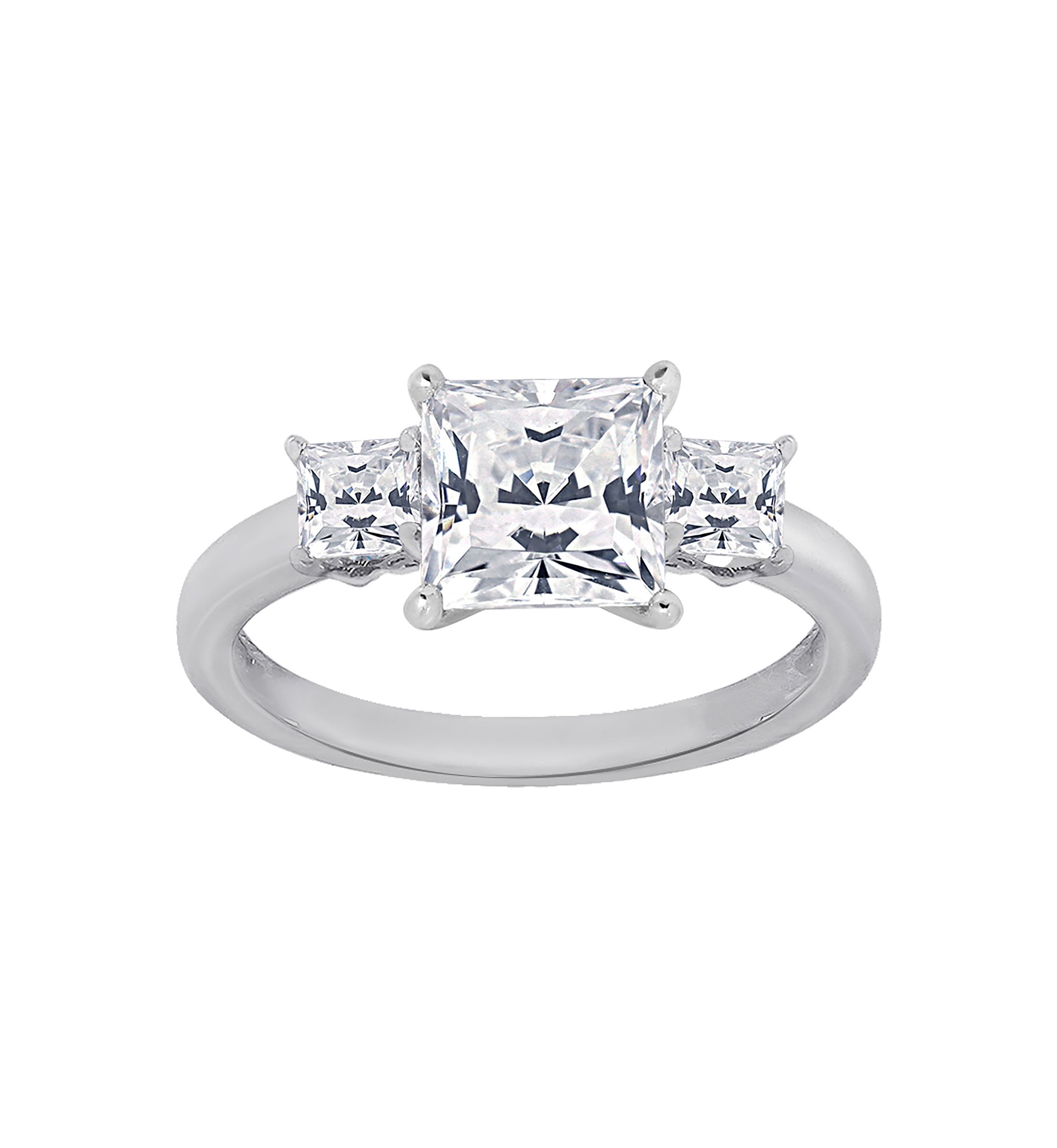 2 ct. t.w. Princess Cut Cubic Zirconia 3-Stone Ring
