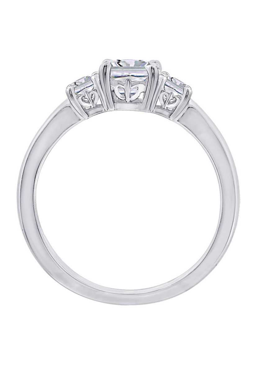 2 ct. t.w. Princess Cut Cubic Zirconia 3-Stone Ring