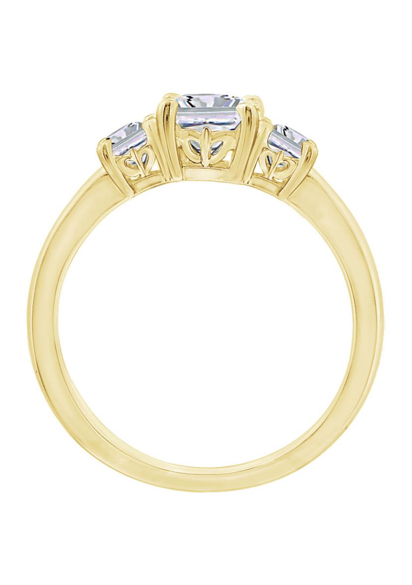 3 ct. t.w.  Princess Cut Cubic Zirconia 3-Stone Ring
