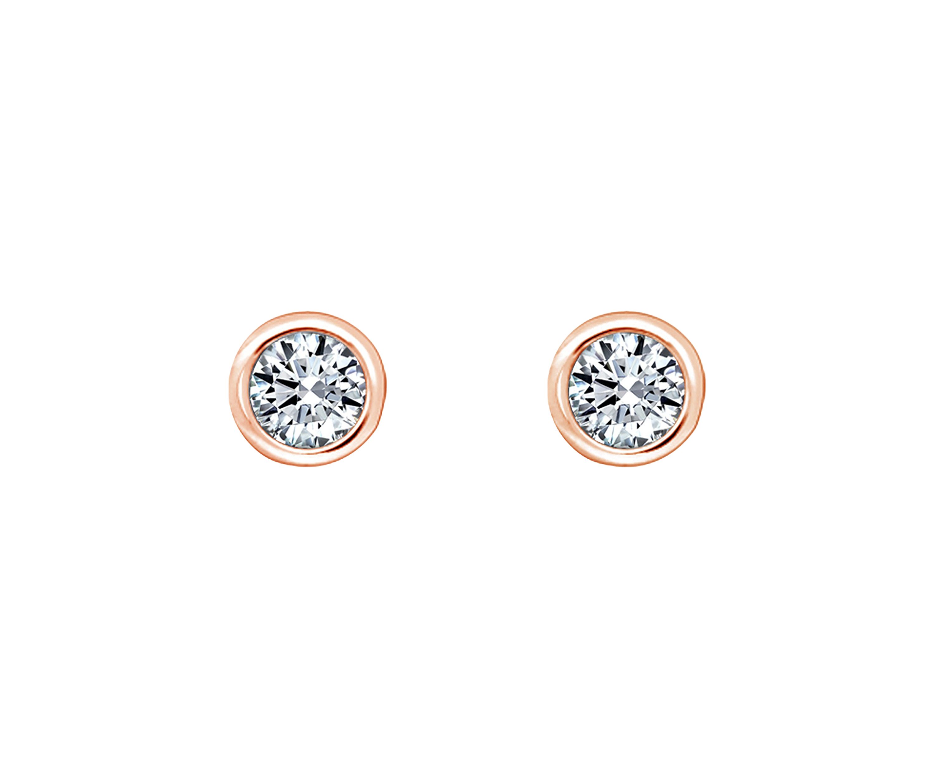 Sterling Silver 1 ct. t.w. Round Cut Cubic Zirconia Bezel Stud Earrings