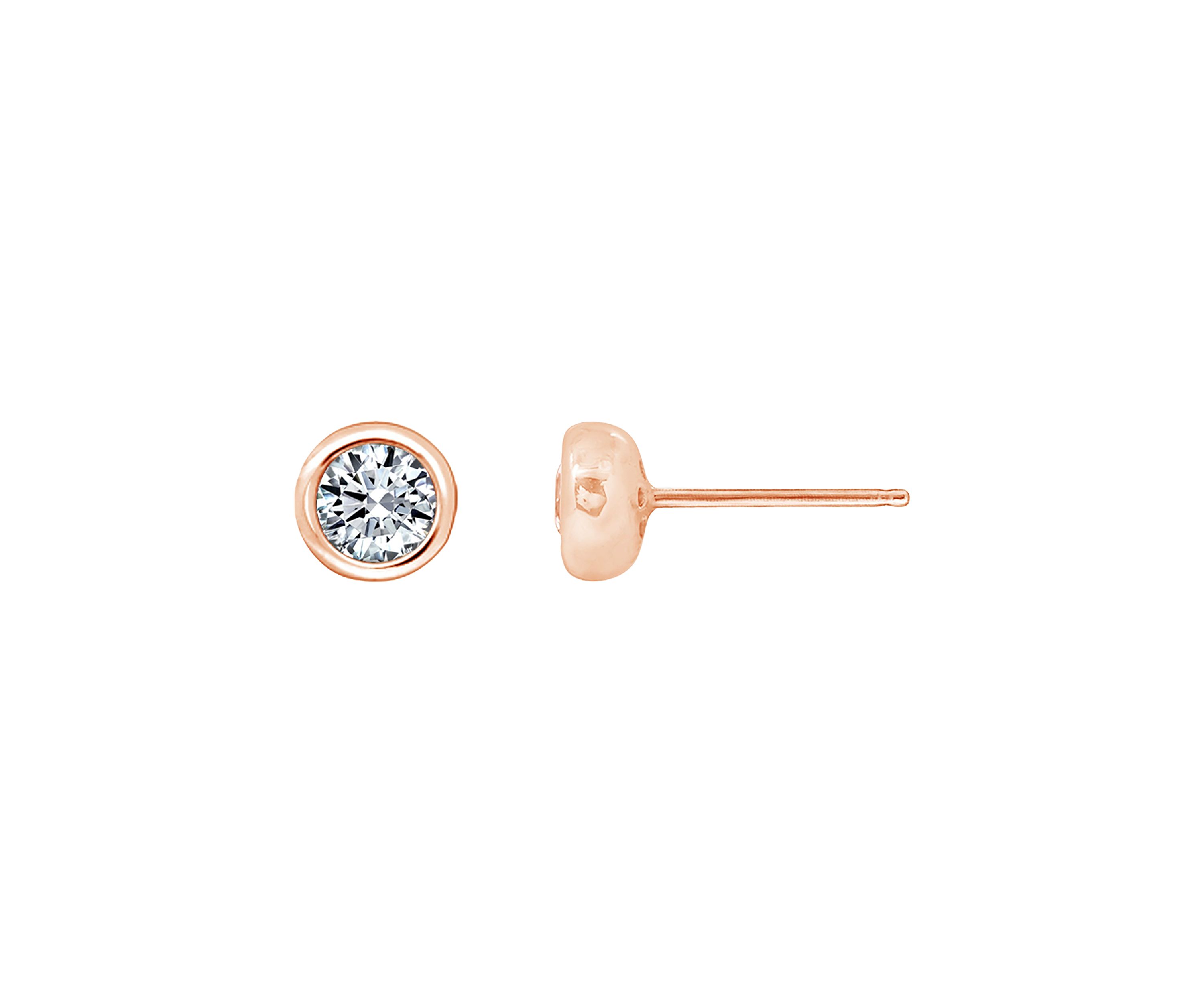 Sterling Silver 1 ct. t.w. Round Cut Cubic Zirconia Bezel Stud Earrings