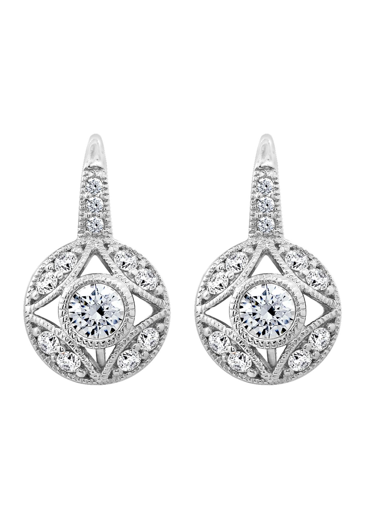 1 ct. t.w. Cubic Zirconia Antique Design Lever Back Earrings