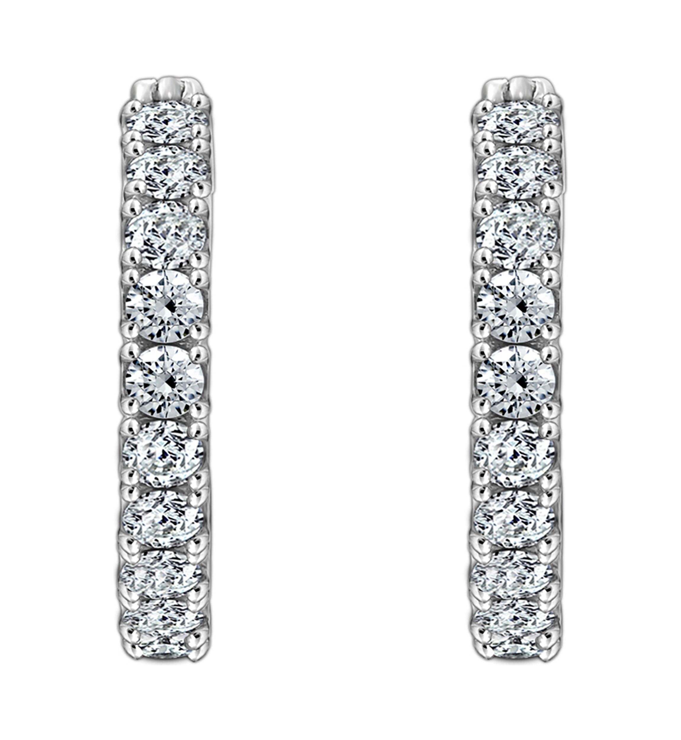 1.5 ct. t.w. Round Cut Cubic Zirconia Hoop Earrings