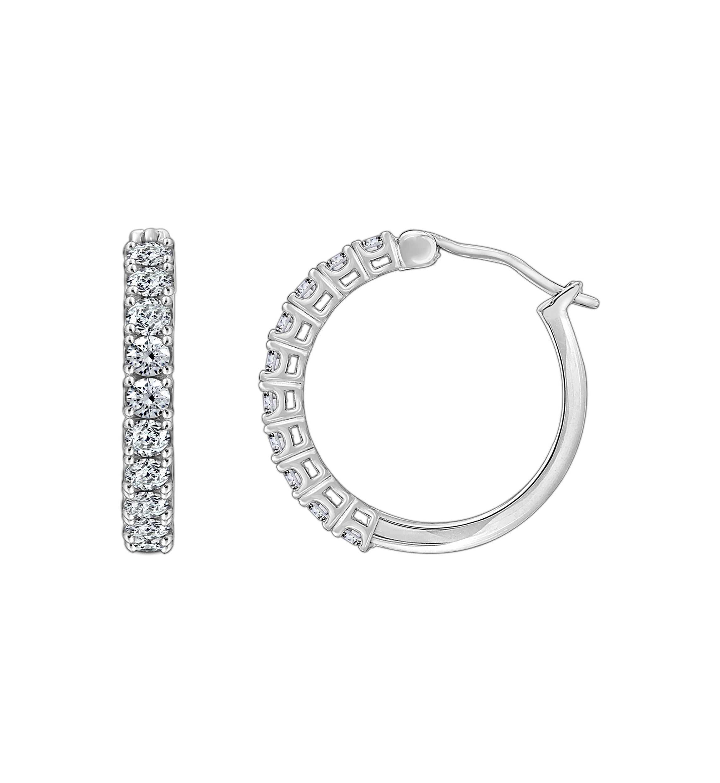 1.5 ct. t.w. Round Cut Cubic Zirconia Hoop Earrings