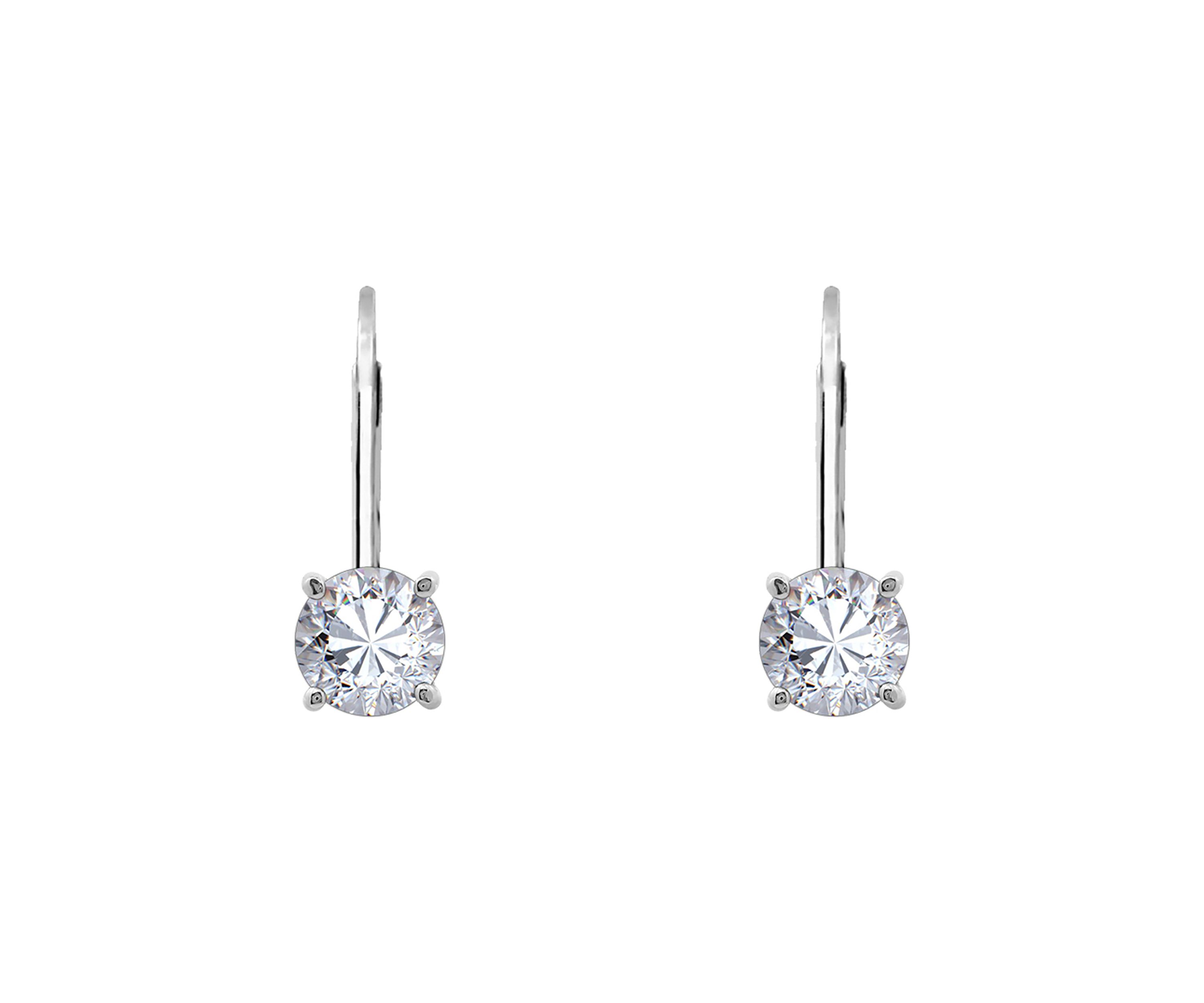 1 ct. t.w. Round Cut Cubic Zirconia Lever Back Earrings