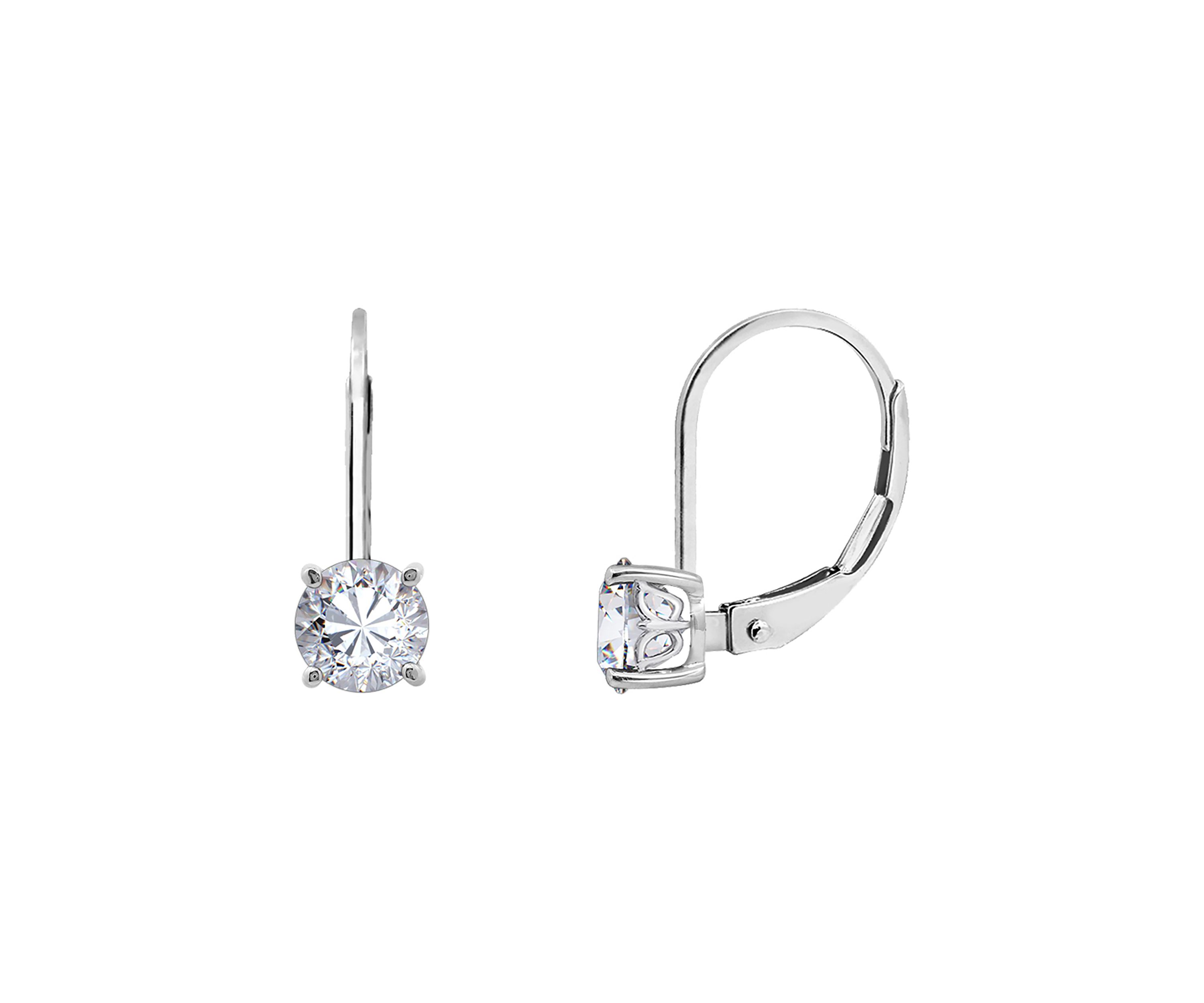 1 ct. t.w. Round Cut Cubic Zirconia Lever Back Earrings