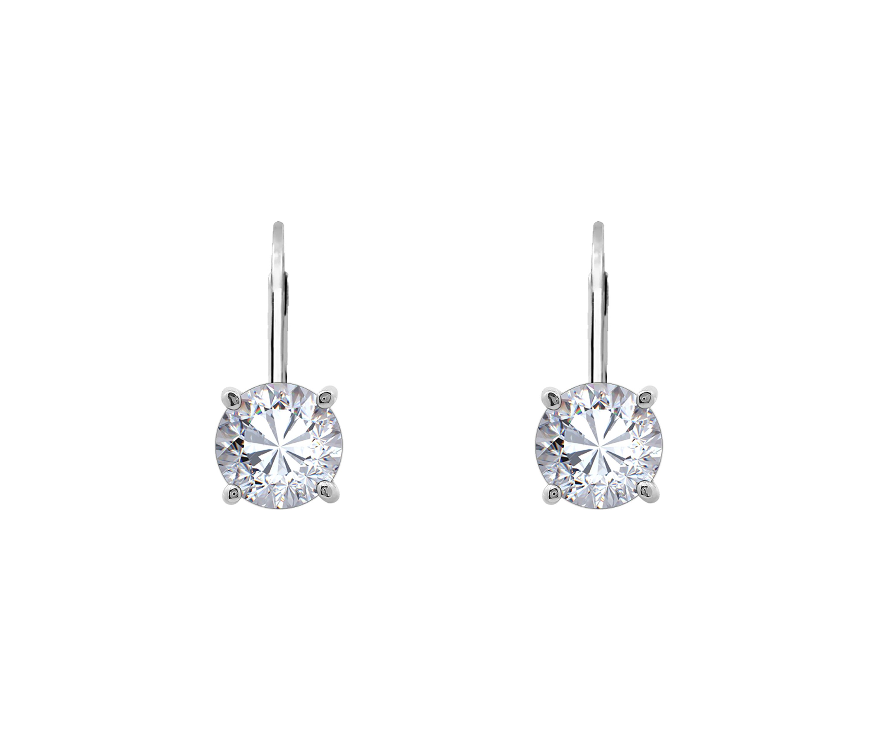 2 ct. t.w. Round Cut Cubic Zirconia Lever Back Earrings