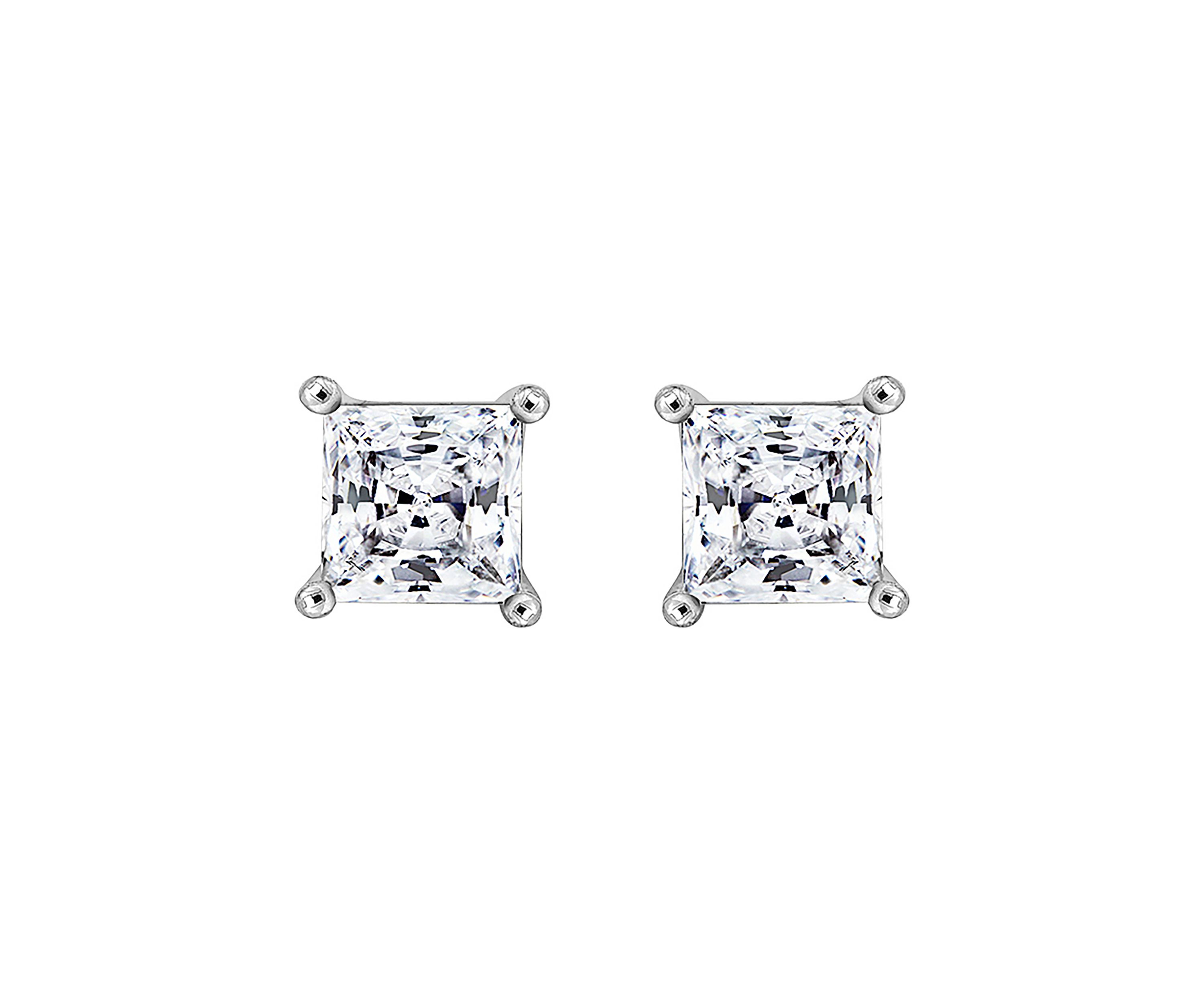 1 ct. t.w. Princess Cut Cubic Zirconia Stud Earrings