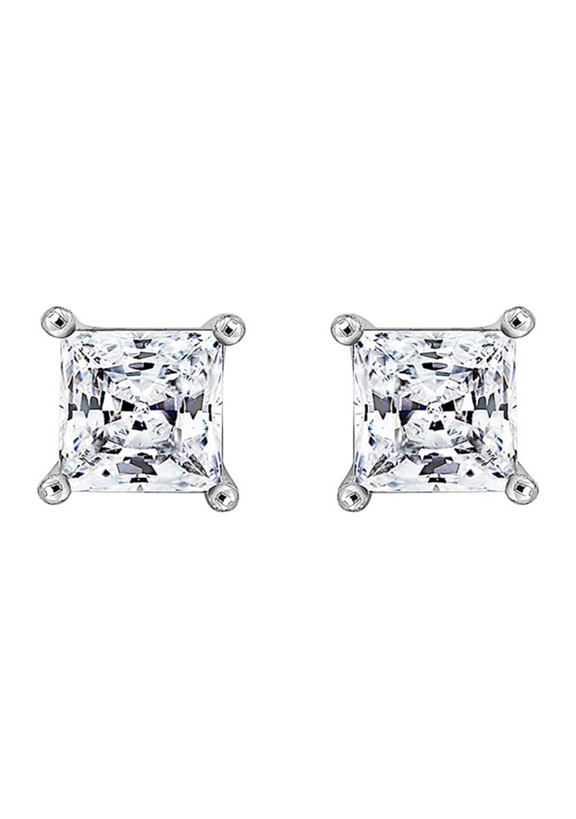 1 ct. t.w. Princess Cut Cubic Zirconia Stud Earrings