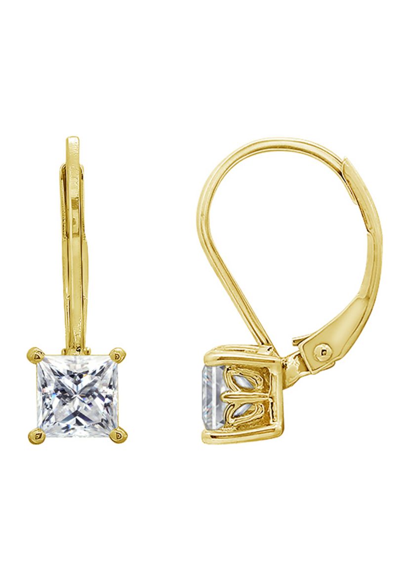 1 ct. t.w. Princess Cut Lever Back Earrings