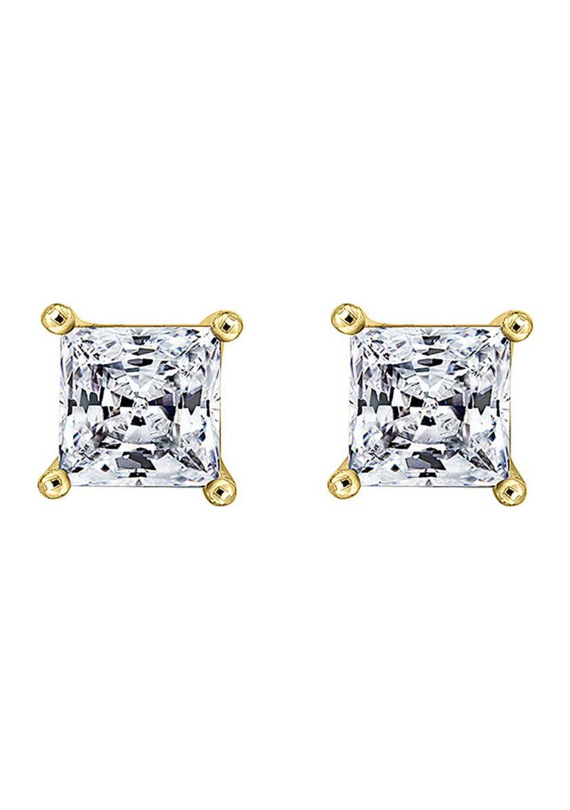 2 ct. t.w. Princess Cut Cubic Zirconia Stud Earrings