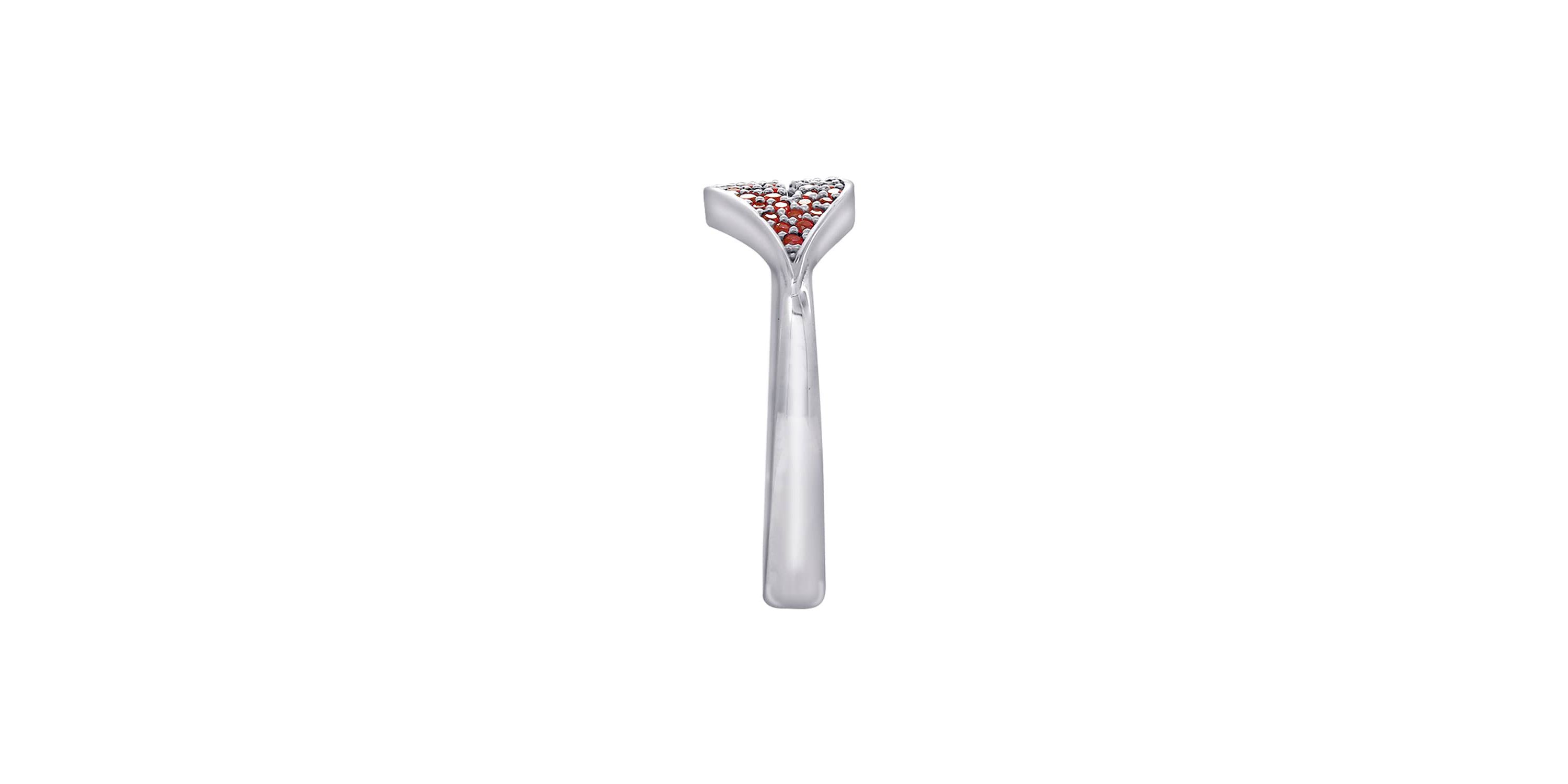 Lab Created Platinum Plated Sterling Silver Ruby Red Lip Ring