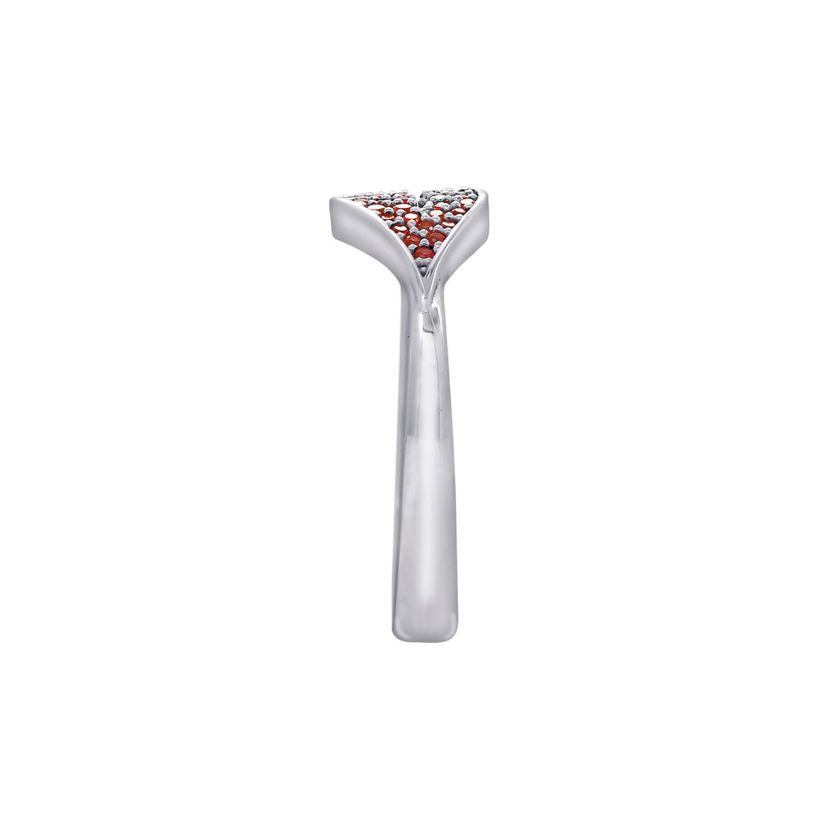 Lab Created Platinum Plated Sterling Silver Ruby Red Lip Ring