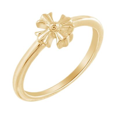 J'admire Lab Created 14K Yellow Gold Plated Sterling Silver Religious Plain Patonce Cross Ring