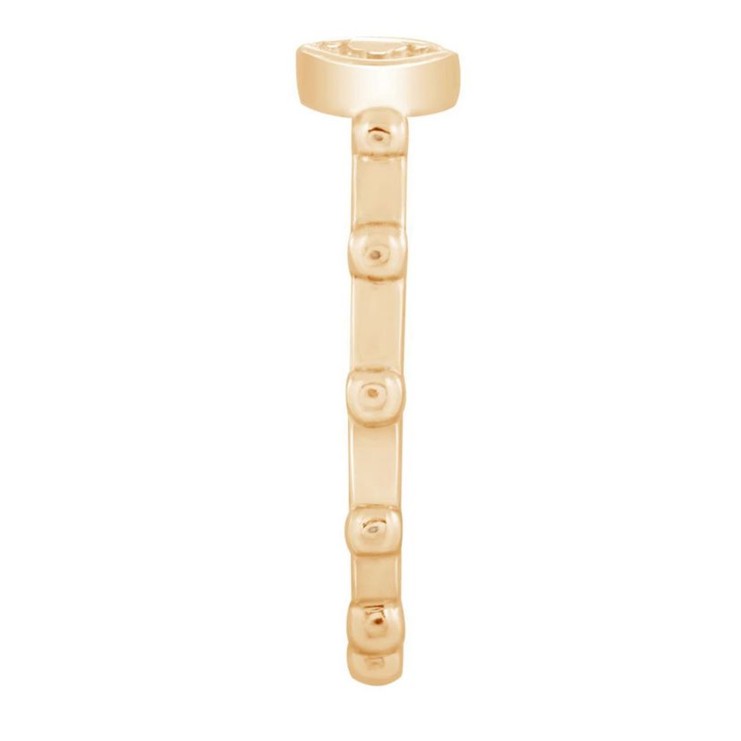 Lab Created 14K Yellow Gold Plated Sterling Silver Dainty Religious Cross Rosary Ring