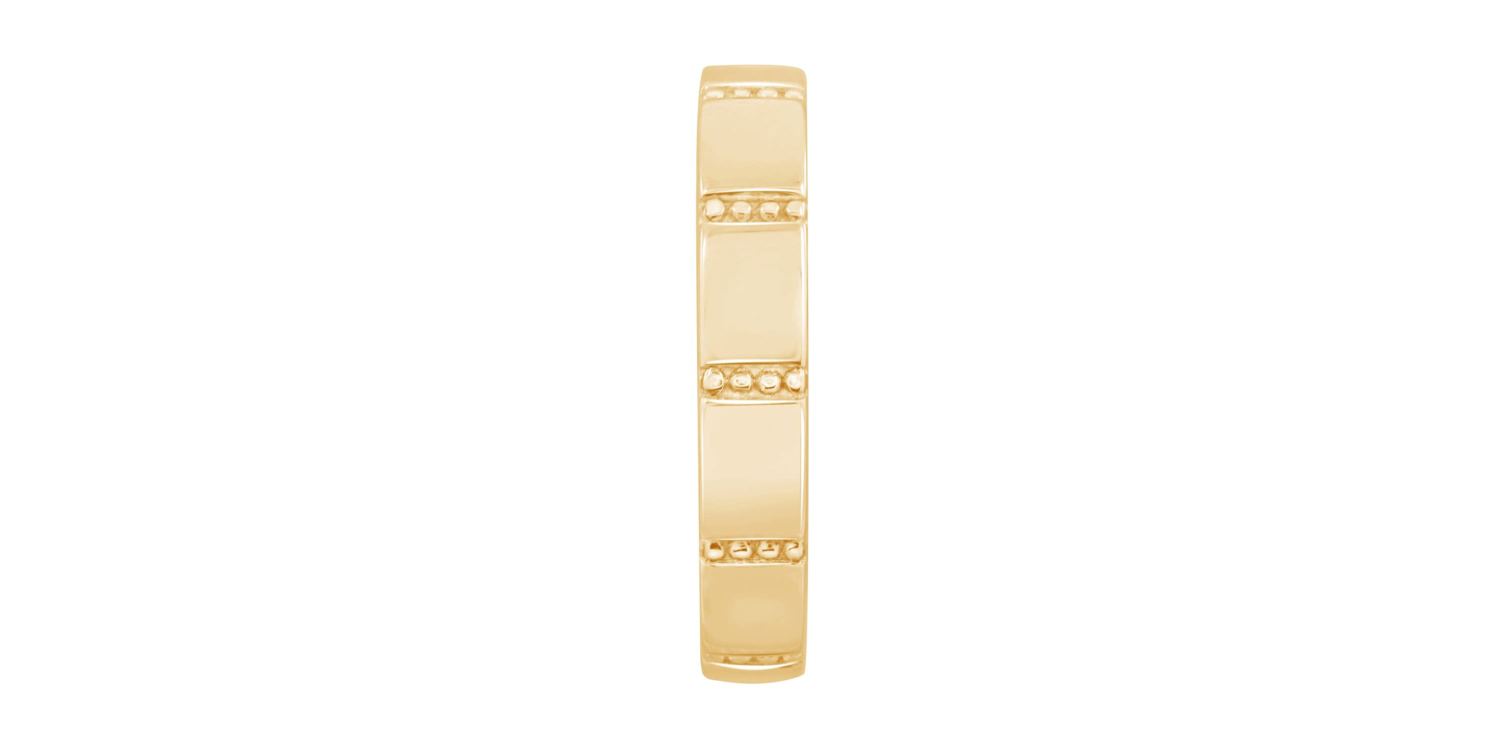Lab Created 14K Yellow Gold Plated Sterling Silver Religious Carved Cross Band Ring