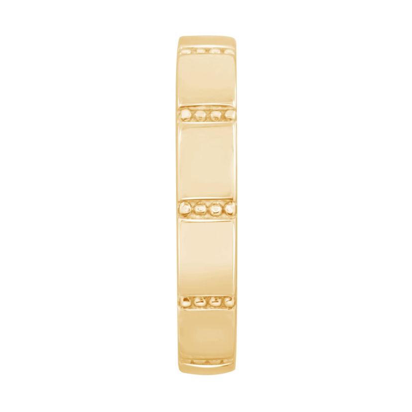 Lab Created 14K Yellow Gold Plated Sterling Silver Religious Carved Cross Band Ring