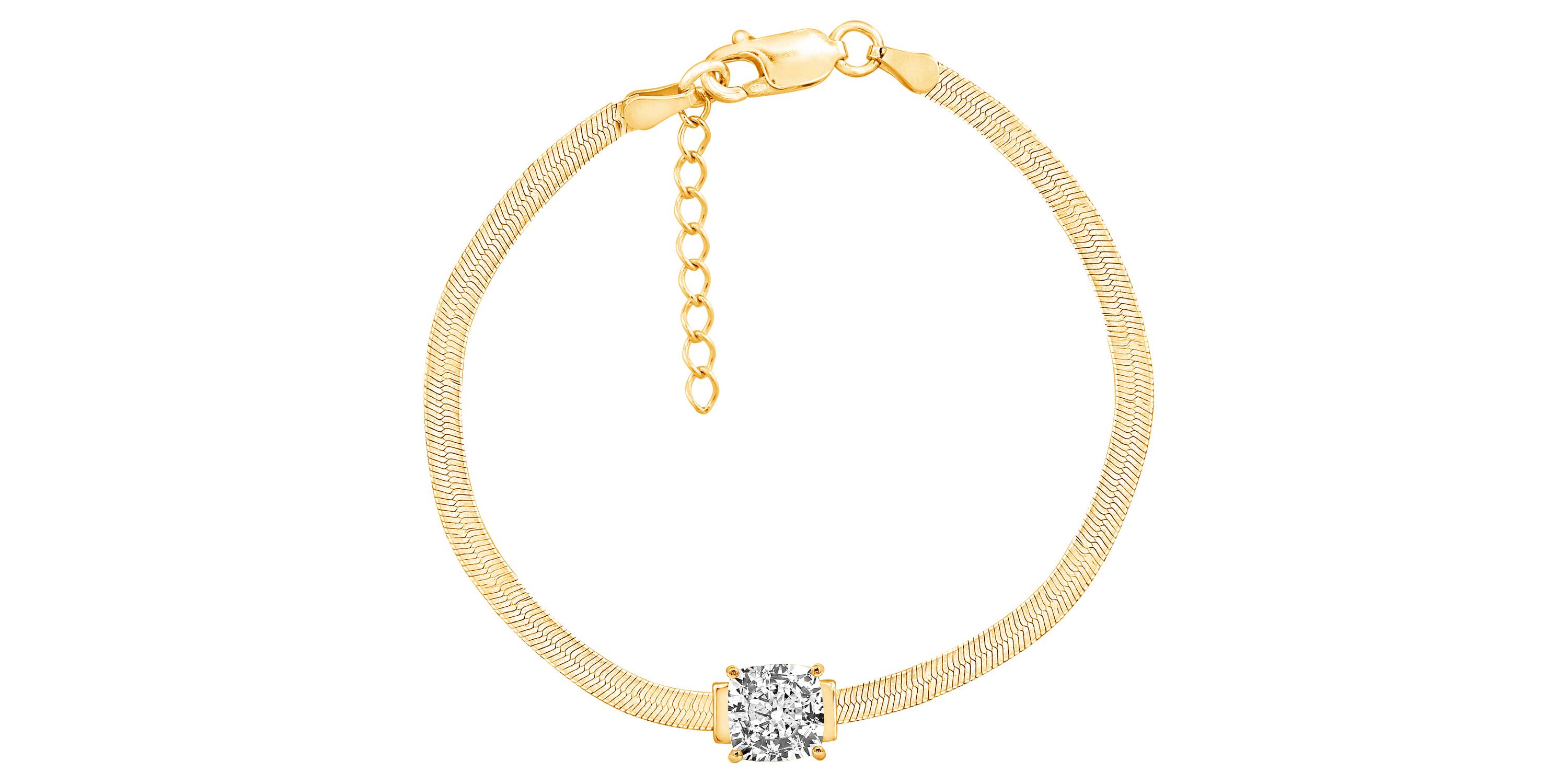 Lab Created Yellow Gold clad Sterling Silver Bracelet
