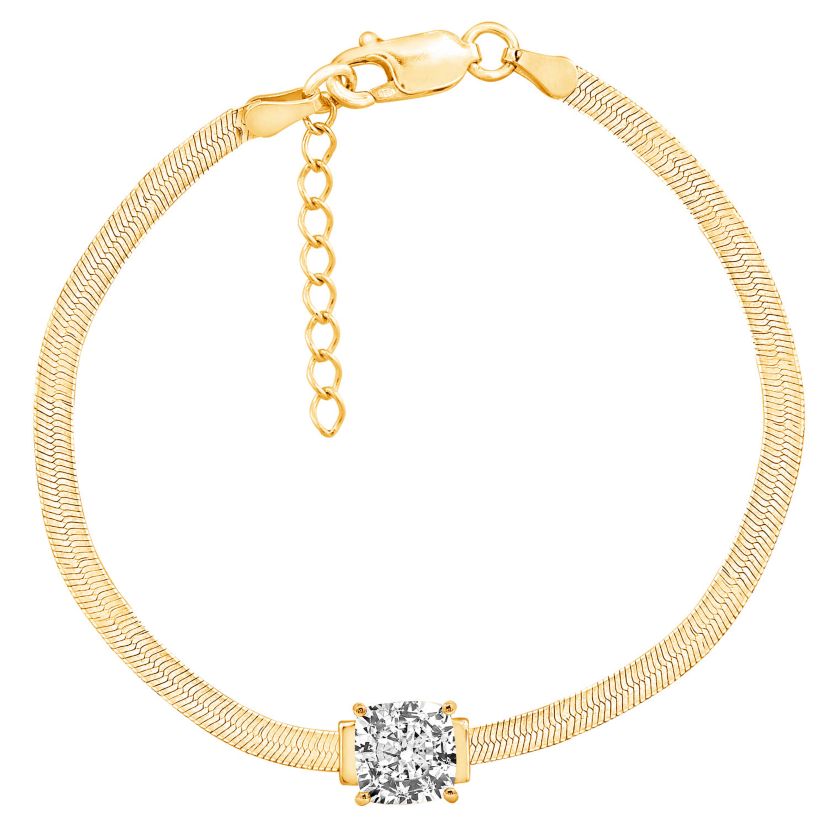 Lab Created Yellow Gold clad Sterling Silver Bracelet