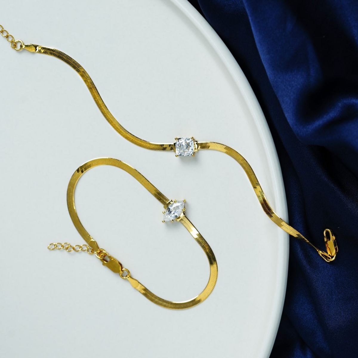 Lab Created Yellow Gold clad Sterling Silver Bracelet