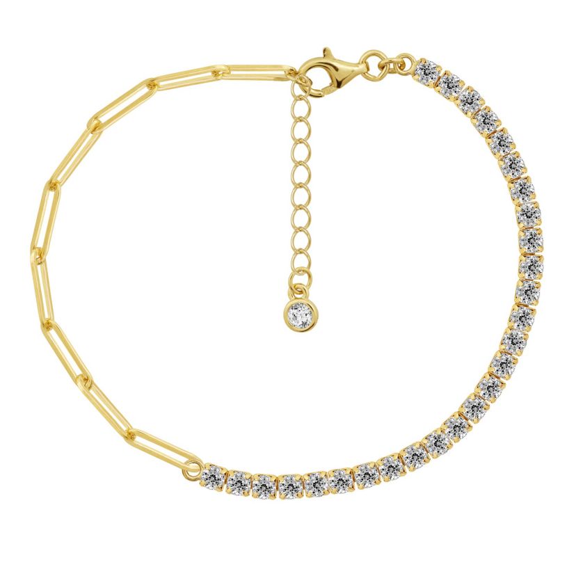 Lab Created Yellow Gold clad Sterling Silver Bracelet