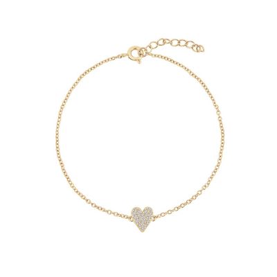 Marilyn Monroe Lab Created 14K Yellow Gold Plated Sterling Silver Cubic Zirconia Heart Bracelet