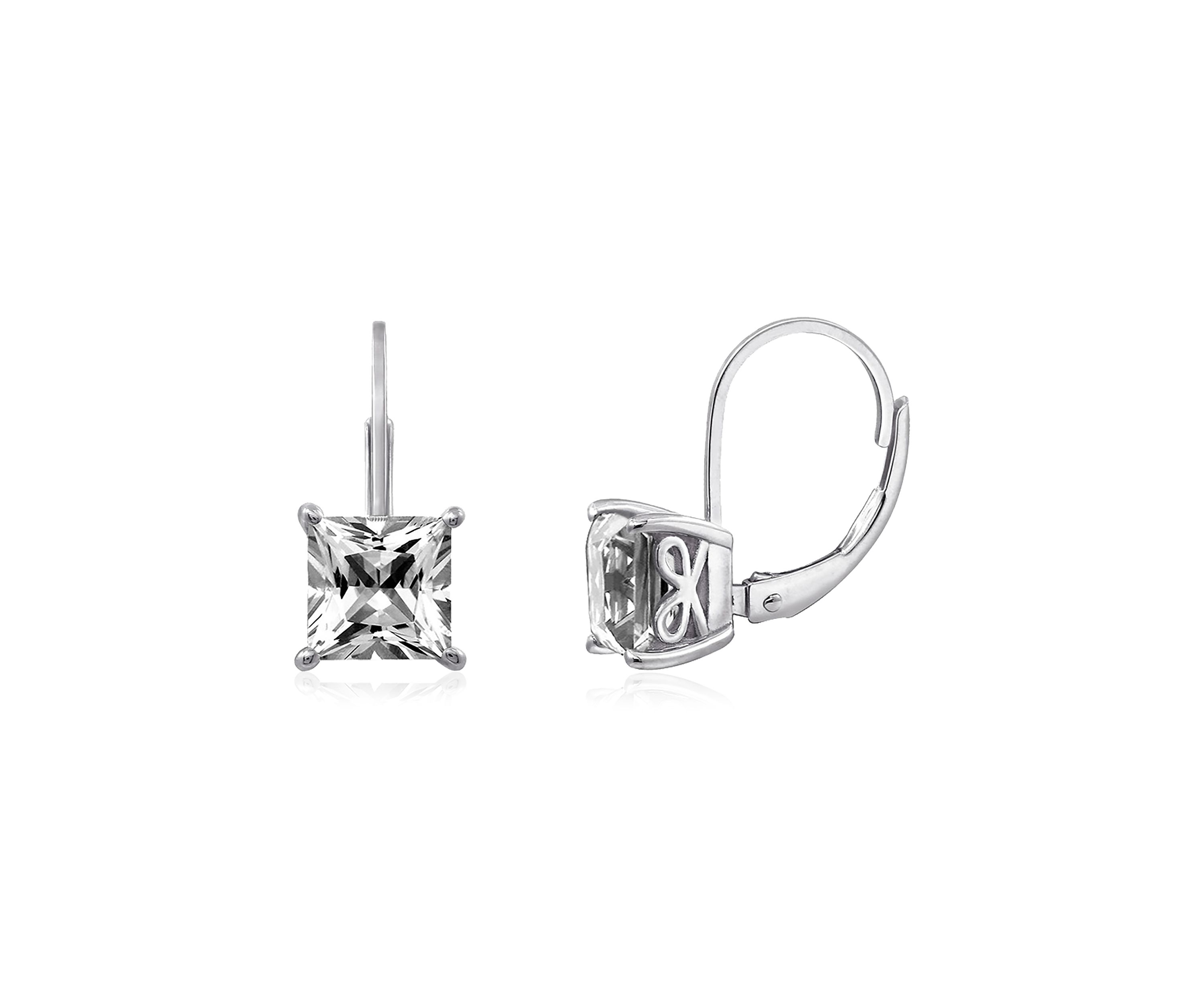 2.4 ct. t.w. Swarovski® Zirconia Princess-Cut Lever Back Earrings in Platinum Plated Sterling Silver
