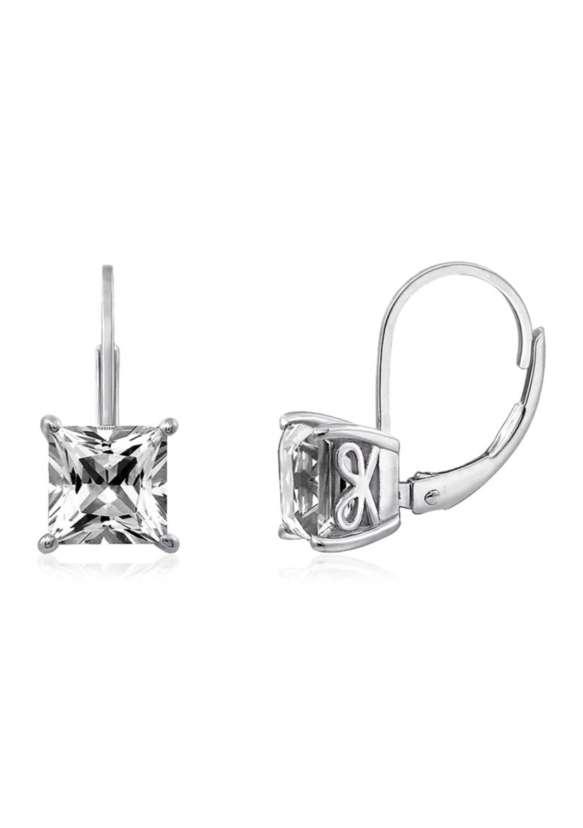 2.4 ct. t.w. Swarovski® Zirconia Princess-Cut Lever Back Earrings in Platinum Plated Sterling Silver
