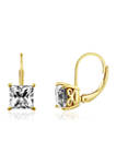 2.4 ct. t.w. Swarovski® Zirconia Princess-Cut Lever Back Earrings in Yellow-Gold Plated Sterling Silver