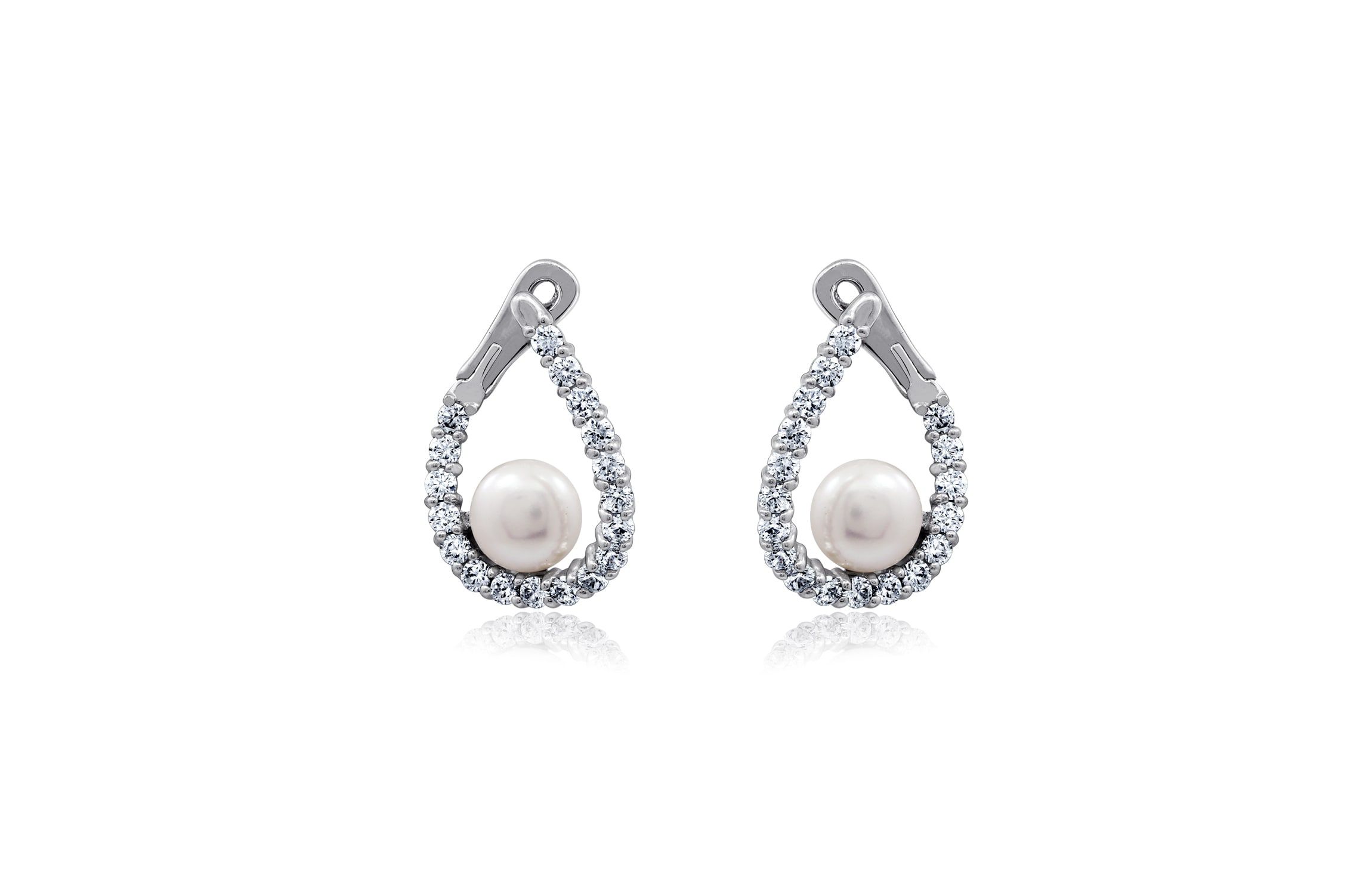 Lab Created Platinum clad Sterling Silver Earrings