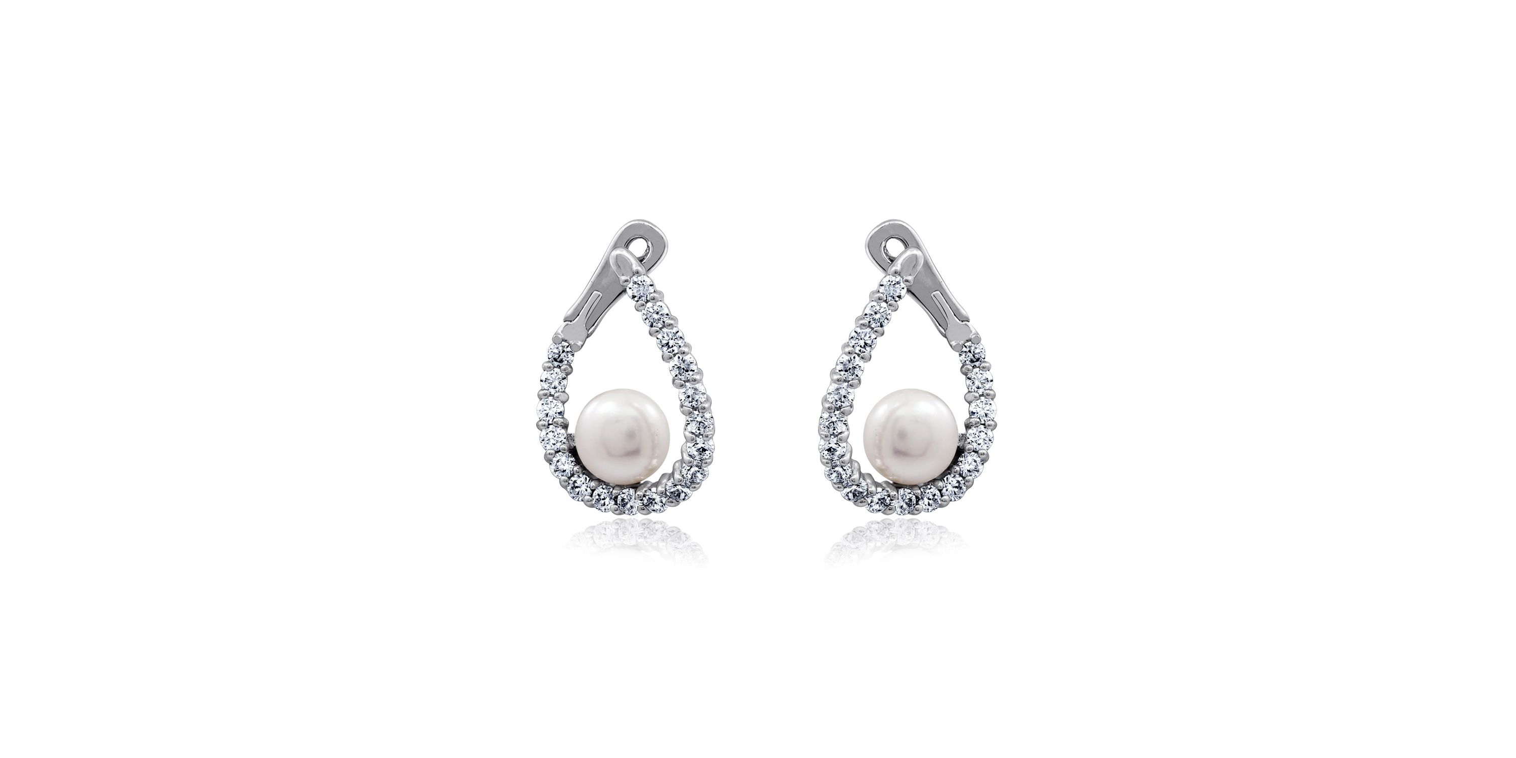 Lab Created Platinum clad Sterling Silver Earrings