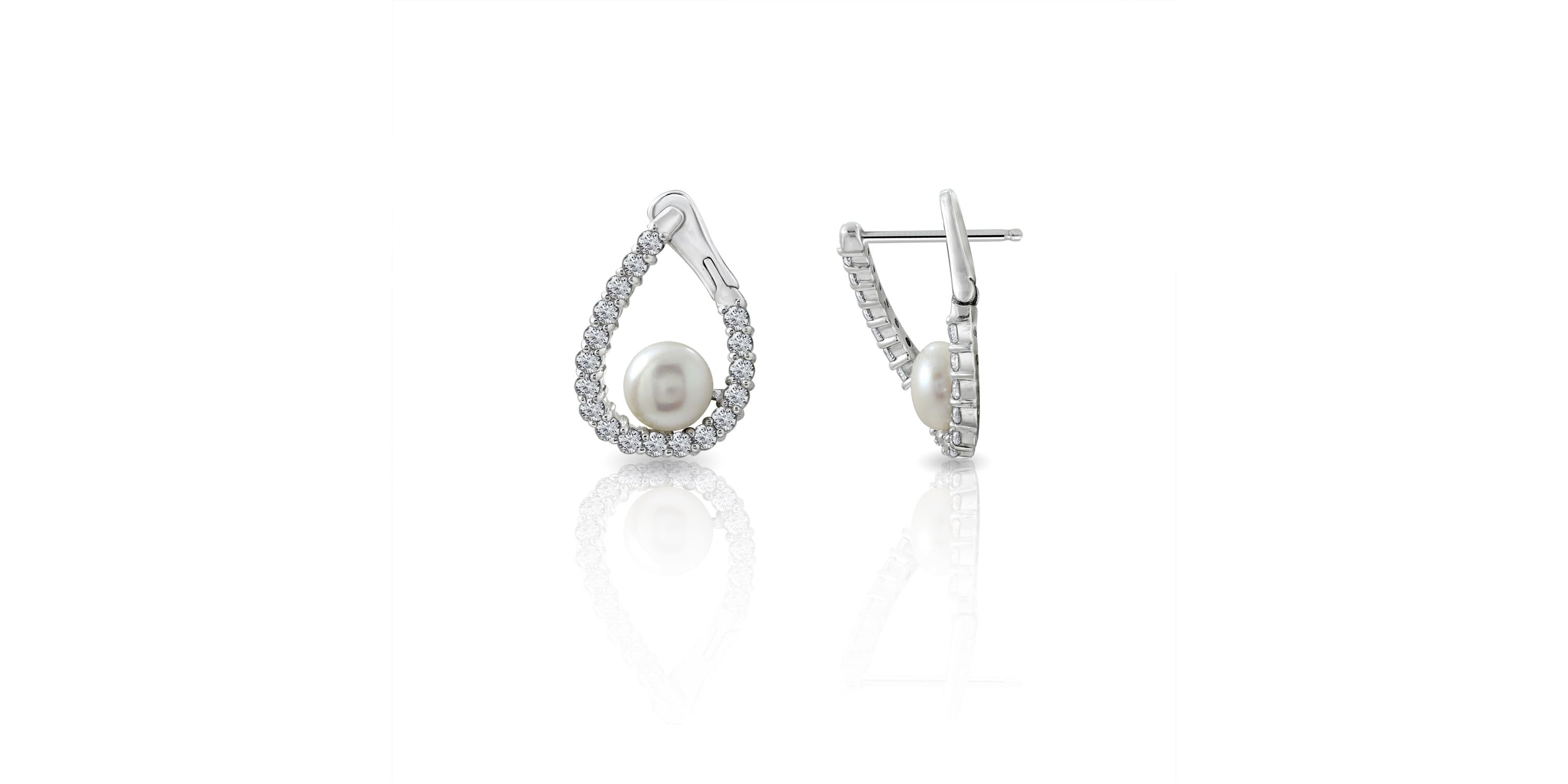 Lab Created Platinum clad Sterling Silver Earrings