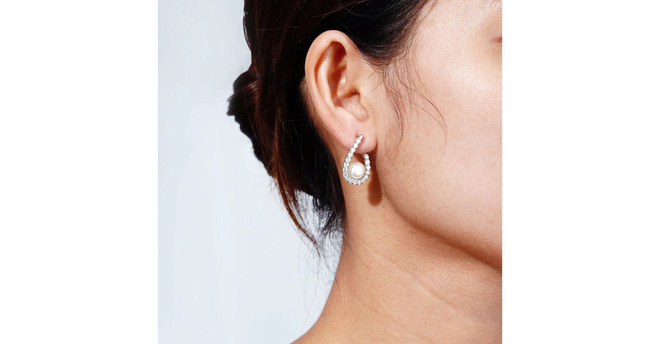 Lab Created Platinum clad Sterling Silver Earrings