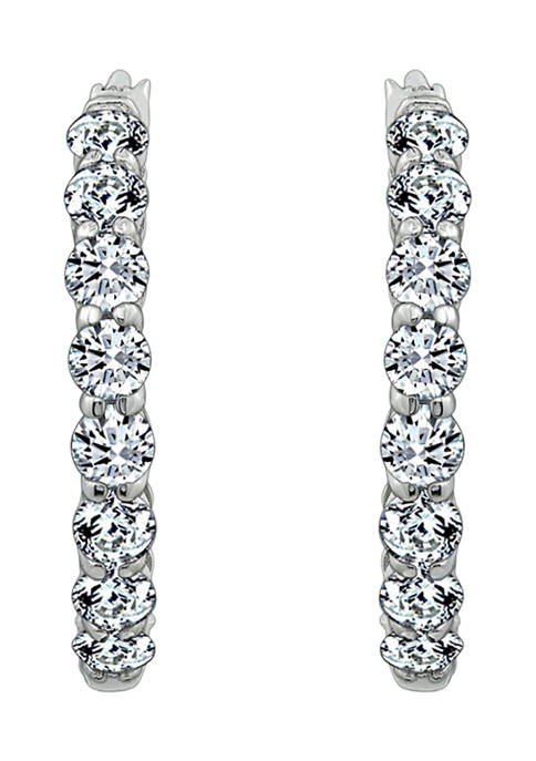DIAMONBLISS Rhodium Plated Sterling Silver Cubic Zirconia Inside
