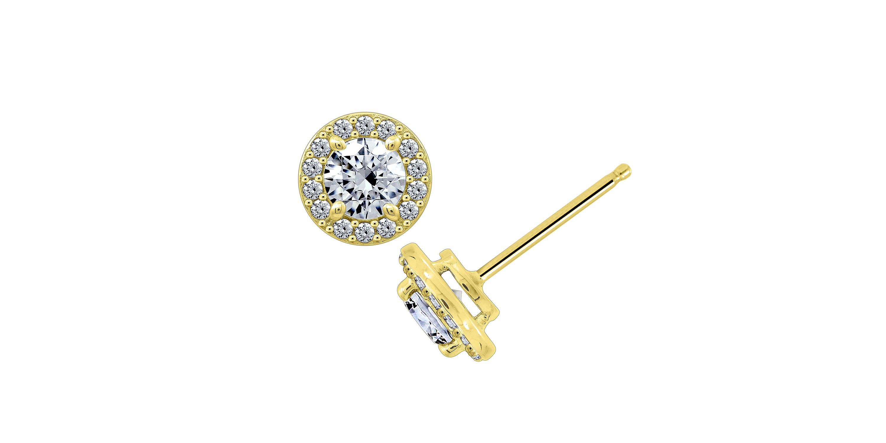 Lab Created Yellow Gold Clad Sterling Silver Earrings