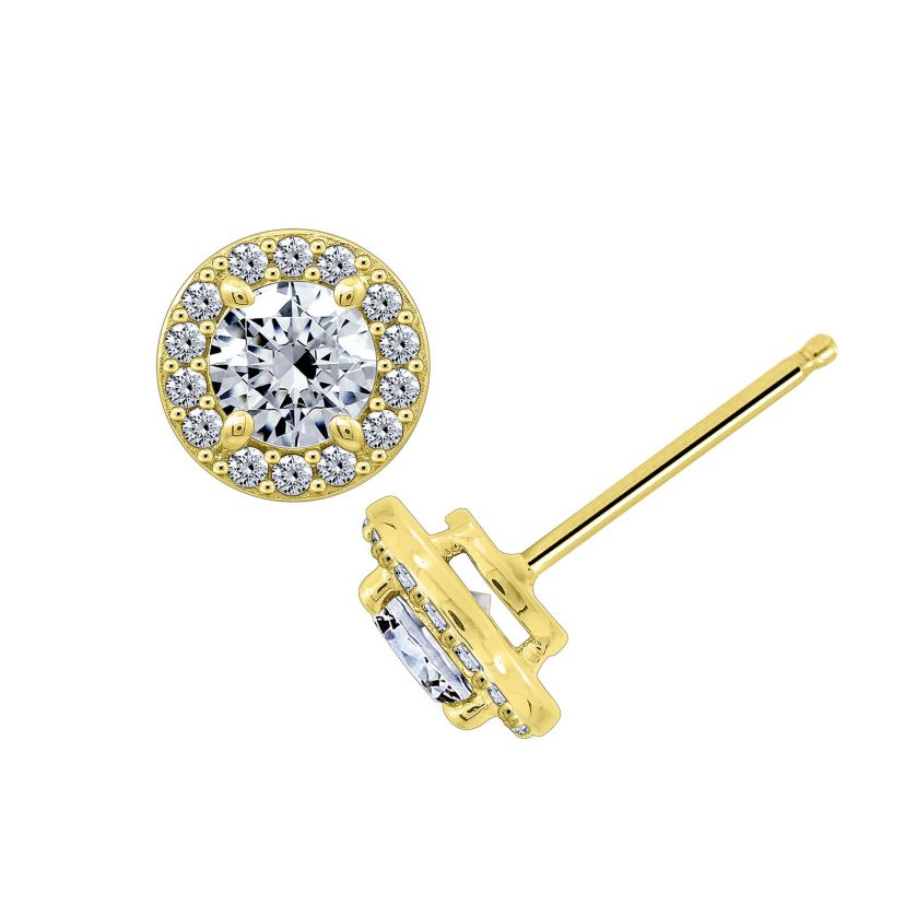 Lab Created Yellow Gold Clad Sterling Silver Earrings