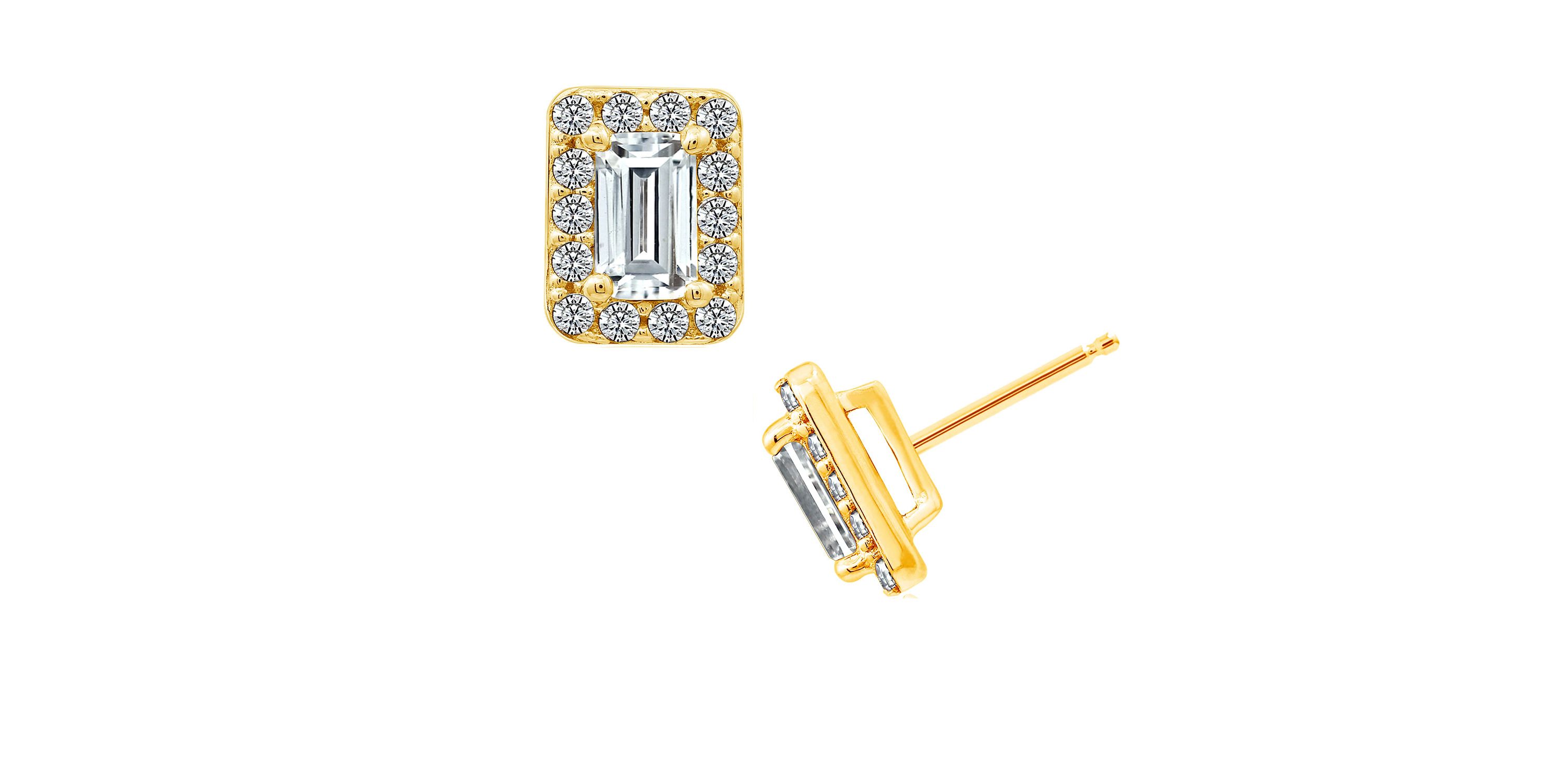 Lab Created Yellow Gold Clad Sterling Silver Earrings