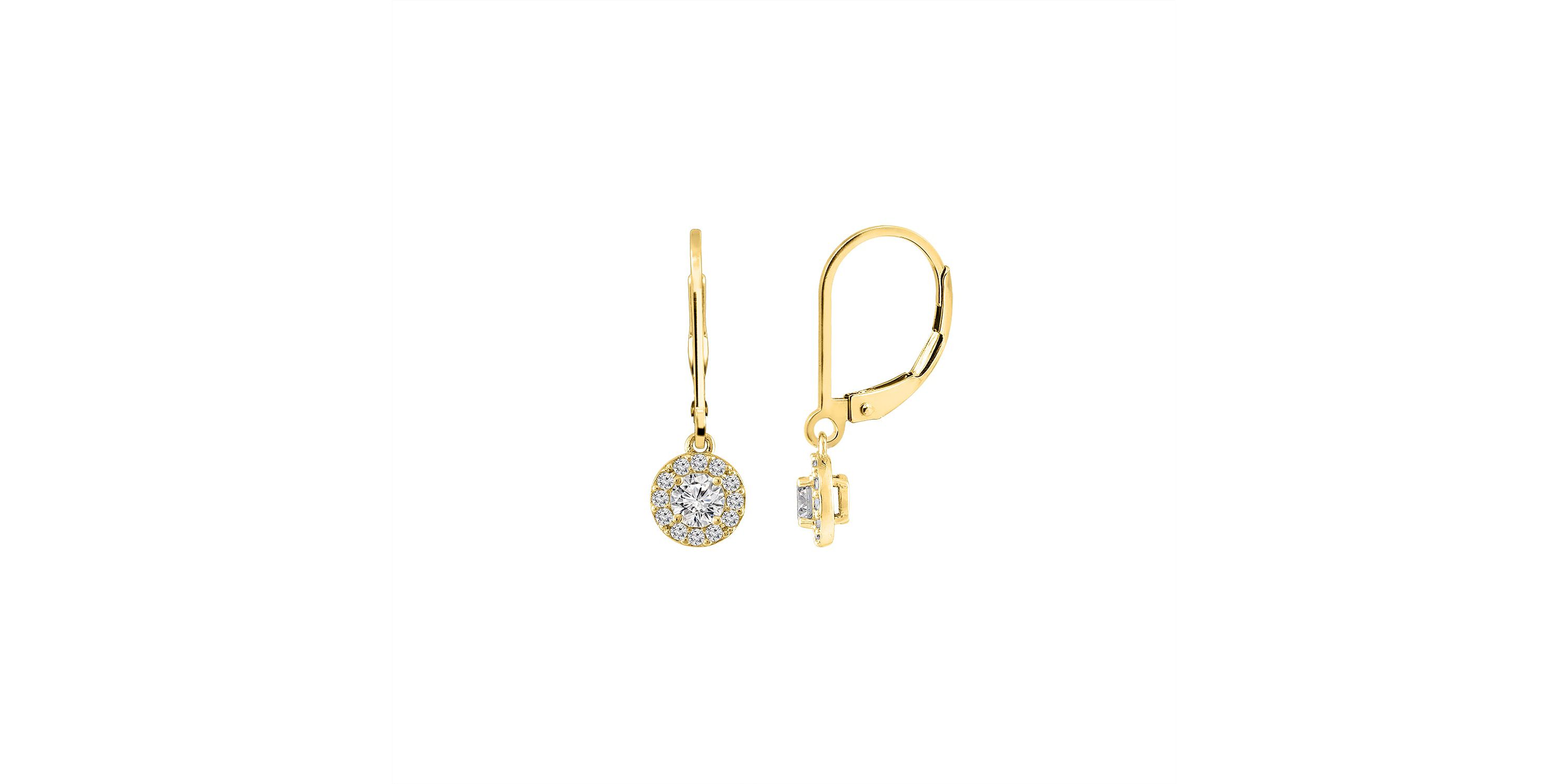 Lab Created Yellow Gold Clad Sterling Silver Earrings